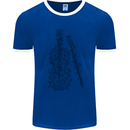 A Violin Cello Mens Ringer T-Shirt Royal Blue/White