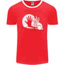 Rabbit Hand Shadow Funny Silhouette Mens Ringer T-Shirt FotL Red/White