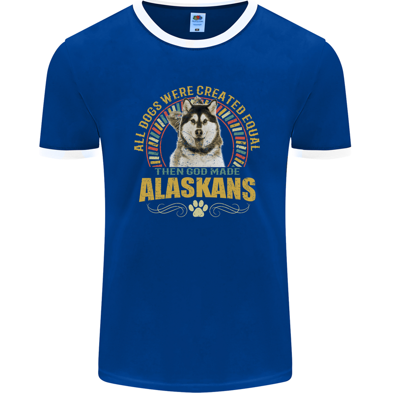 An Alaskan Dog Mens Ringer T-Shirt FotL Royal Blue/White