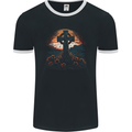 A Celtic Cross At Sunset Gothic Mens Ringer T-Shirt FotL Black/White