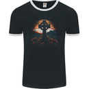 A Celtic Cross At Sunset Gothic Mens Ringer T-Shirt FotL Black/White