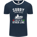 Funny Fishing Fisherman On the Other Line Mens Ringer T-Shirt FotL Navy Blue/White