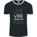 30th Birthday 30 Year Old Geek Funny Maths Mens Ringer T-Shirt FotL Black/White