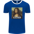 Mona Lisa Parody Monday Lisa Mens Ringer T-Shirt FotL Royal Blue/White