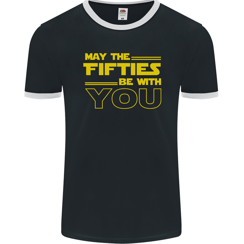 May the 50s Fifties Be With You Sci-Fi Mens Ringer T-Shirt FotL Black/White