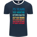 75th Birthday 75 Year Old Mens Ringer T-Shirt FotL Navy Blue/White