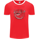 A Pufferfish Puffer Illustration Mens Ringer T-Shirt FotL Red/White