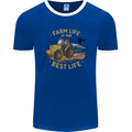Farming Farm Life is the Best Life Farmer Mens Ringer T-Shirt FotL Royal Blue/White