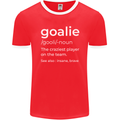 Goalie Keeper Football Ice Hockey Funny Mens Ringer T-Shirt FotL Red/White