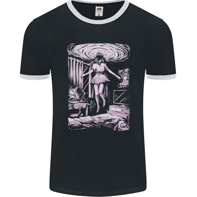 Multiverse 3rd Dimension SCI-FI Universe Mens Ringer T-Shirt FotL Black/White
