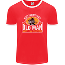 Guitar Never Underestimate an Old Man Mens Ringer T-Shirt FotL Red/White