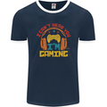 I Can't Hear You I'm Gaming Funny Gaming Mens Ringer T-Shirt FotL Navy Blue/White