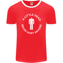 A Little Head Funny Offensive Slogan Mens Ringer T-Shirt FotL Red/White