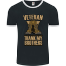 Veteran Boots British Army Marines Paras Mens Ringer T-Shirt FotL Black/White