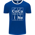 Cocaine Periodic Table Funny Drug Culture Mens Ringer T-Shirt FotL Royal Blue/White