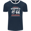 44 Year Wedding Anniversary 44th Rugby Mens Ringer T-Shirt FotL Navy Blue/White