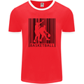 Basketball Barcode Player Mens Ringer T-Shirt FotL Red/White