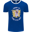 Chop It Like Its Hot Funny Chef Cook BBQ Mens Ringer T-Shirt FotL Royal Blue/White