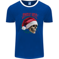 Jingle Hell Funny Christmas Skull Xmas Mens Ringer T-Shirt FotL Royal Blue/White