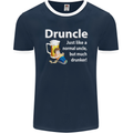 Druncle Like a Normal Uncle's Day Funny Mens Ringer T-Shirt FotL Navy Blue/White