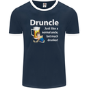 Druncle Like a Normal Uncle's Day Funny Mens Ringer T-Shirt FotL Navy Blue/White
