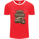 Custom Motorcycles Choppers Biker Motorbike Mens White Ringer T-Shirt Red/White