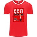 Quit Smoking Before Your Life Quits on You Mens Ringer T-Shirt FotL Red/White