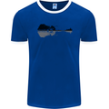 Guitar City Reflection Guitarist Electric Mens Ringer T-Shirt FotL Royal Blue/White