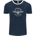 Gym Fitness Improve Your Power Skull Mens Ringer T-Shirt FotL Navy Blue/White