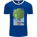 Funny Lettuce Hot Air Balloon Mens Ringer T-Shirt FotL Royal Blue/White