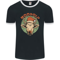 Moodolf Funny Rudolf Christmas Cow Mens Ringer T-Shirt FotL Black/White