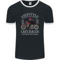 Lifestyle Cafe Racer Biker Motorcycle Mens Ringer T-Shirt FotL Black/White