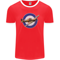 Hawker Hurricane With RAF Ensign Mens Ringer T-Shirt FotL Red/White