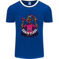 Bad Santa Claus Funny Skull Beer Alcohol Mens Ringer T-Shirt FotL Royal Blue/White