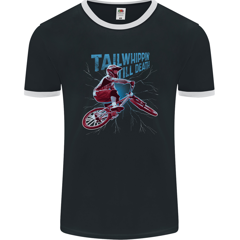 Tailwhippin BMX Cycling Bicycle Mens Ringer T-Shirt FotL Black/White