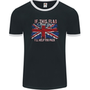 If This Flag Offends You Union Jack Britain Mens Ringer T-Shirt FotL Black/White