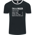 Motorbike I'm a Biker When My Wife Funny Mens Ringer T-Shirt FotL Black/White