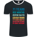 71st Birthday 71 Year Old Mens Ringer T-Shirt FotL Black/White