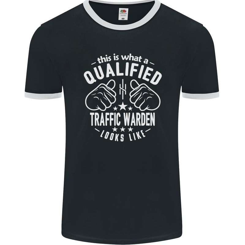 A Qualified Traffic Warden Looks Like Mens Ringer T-Shirt FotL Black/White