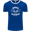 Cupid Is Stupid Funny Anti Valentines Day Mens Ringer T-Shirt FotL Royal Blue/White