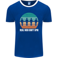 Foosball Table Football Real Men Don't Spin Mens Ringer T-Shirt FotL Royal Blue/White