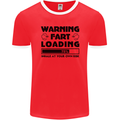 Warning Fart Loading Funny Farting Rude Mens Ringer T-Shirt FotL Red/White