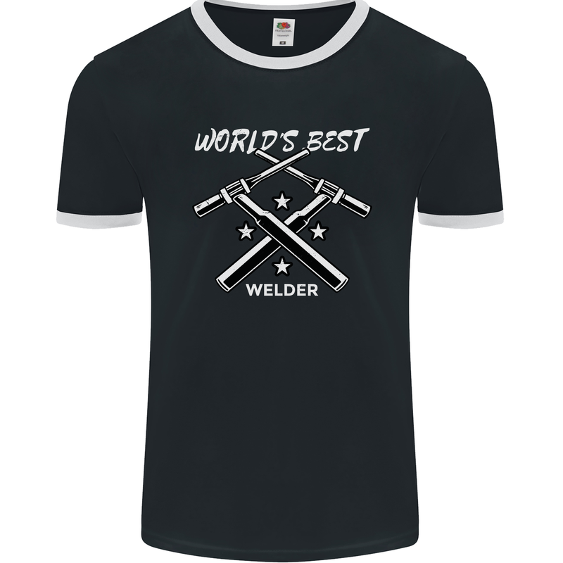 World's Best Welder Welding Mens Ringer T-Shirt FotL Black/White