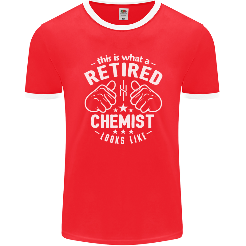 This Is What a Retired Chemist Looks Like Mens Ringer T-Shirt FotL Red/White