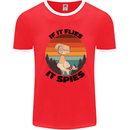 Conspiracy Theory If Flies it Spies Birds Funny Mens White Ringer T-Shirt Red/White