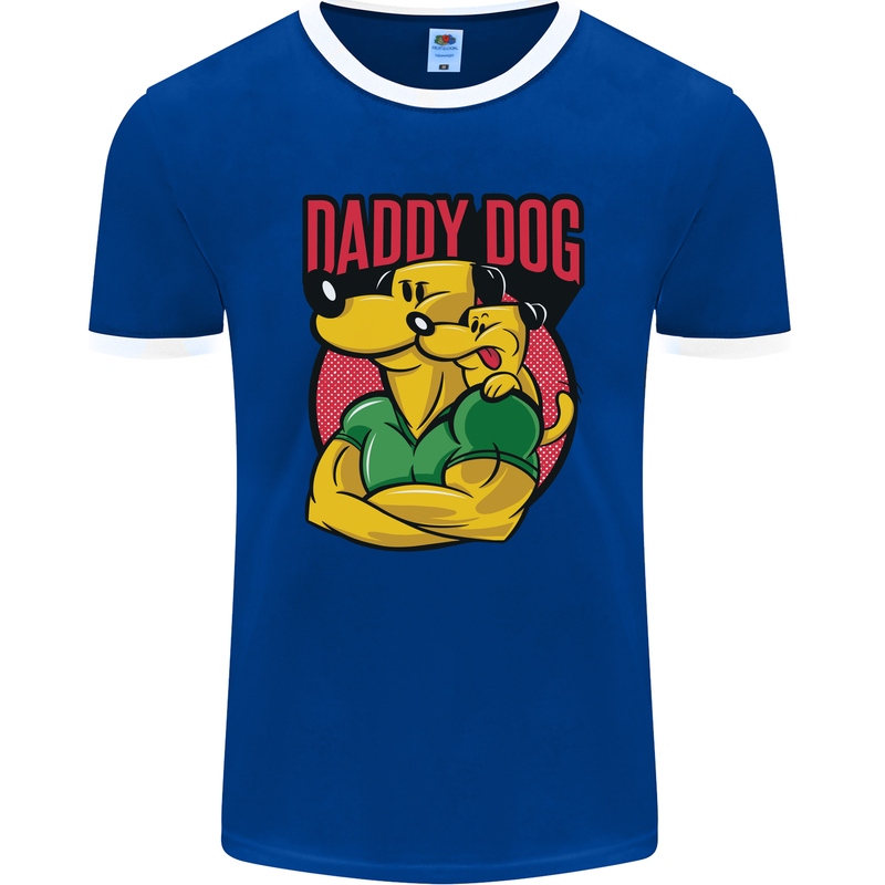 Daddy Dog Fathers Day Mens Ringer T-Shirt FotL Royal Blue/White