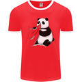 A Funny Panda Bear Mens Ringer T-Shirt FotL Red/White