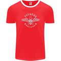 Gym Fitness Improve Your Power Skull Mens Ringer T-Shirt FotL Red/White