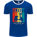 Scoot Life Scooter Motorcycle Mens Ringer T-Shirt FotL Royal Blue/White