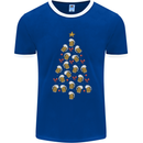 Beer Christmas Tree Mens Ringer T-Shirt FotL Royal Blue/White